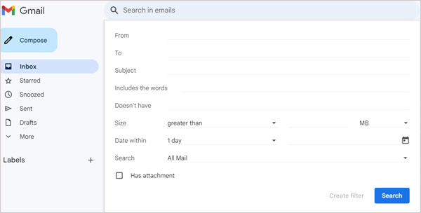 Finding Emails using Advanced search images