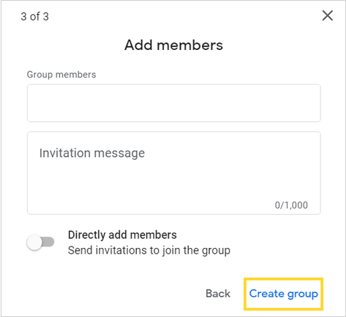 Click on Create group