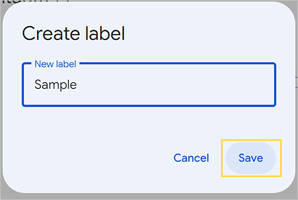 Enter the label name and save it