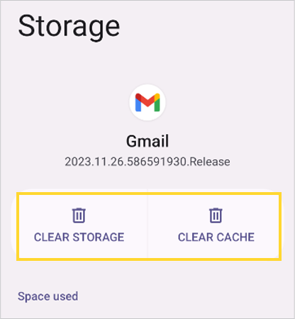 Select clear storage and clear cache