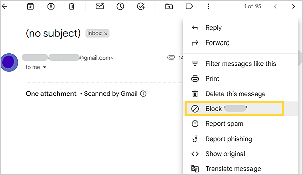 Select the block ‘sender’s name’