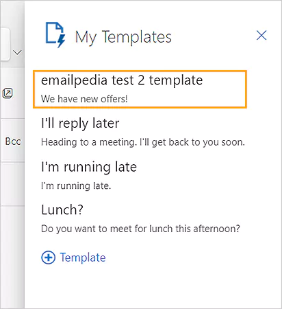 Templates Saved in Outlook