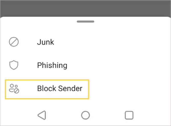 click on Block Senders
