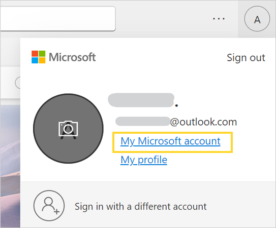 Click on My Microsoft account