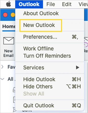 Click on New Outlook