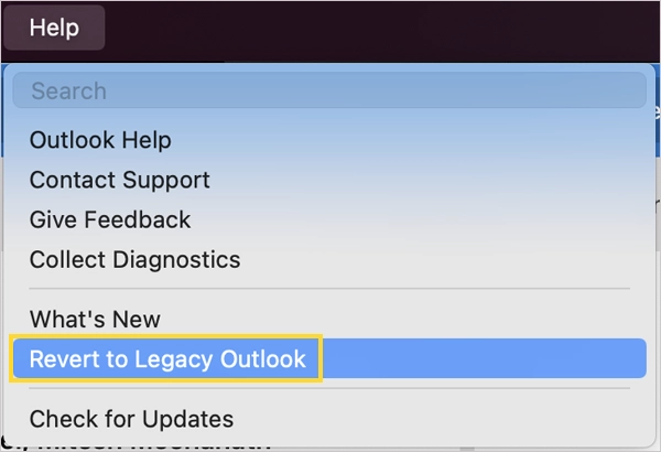 Click on Revert to Legacy Outlook