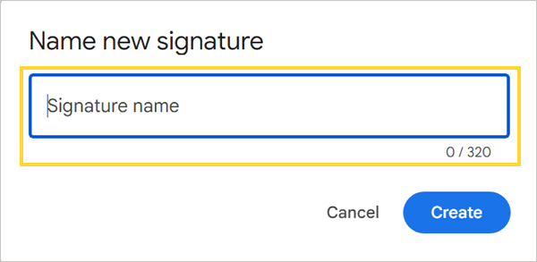 Enter the signature name