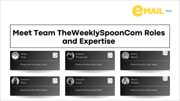 Meet Team TheWeeklySpoonCom Roles and Expertise